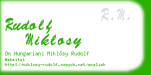 rudolf miklosy business card