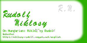 rudolf miklosy business card